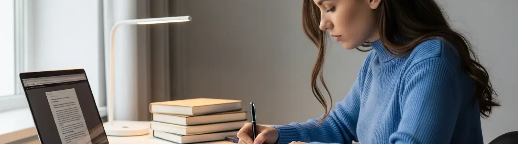 estudante escrevendo redação nota 1000 no enem com foco e organização